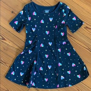 NWT!! charcoal dress with hearts and polka dots